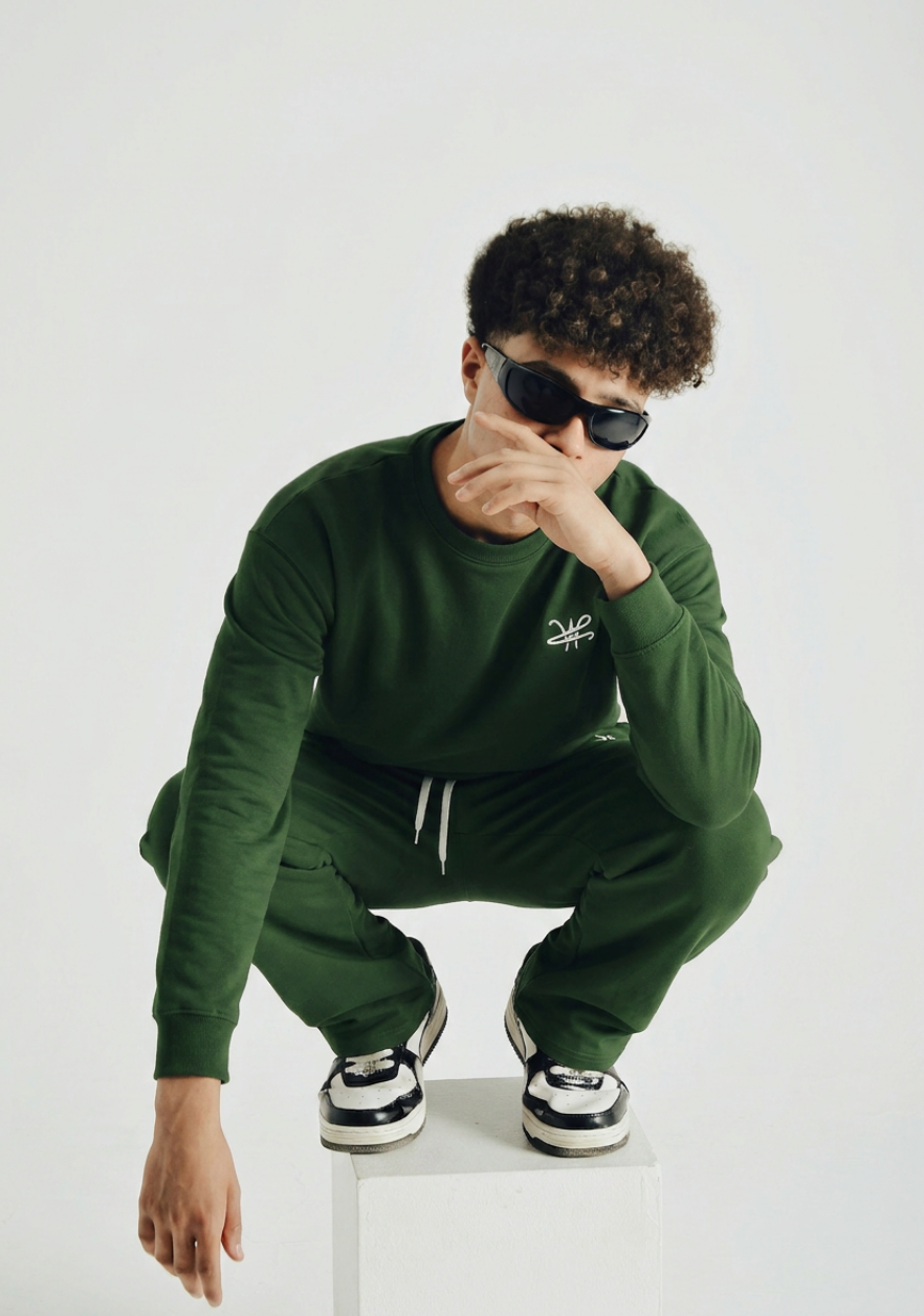 Forest Green Baggy Joggers